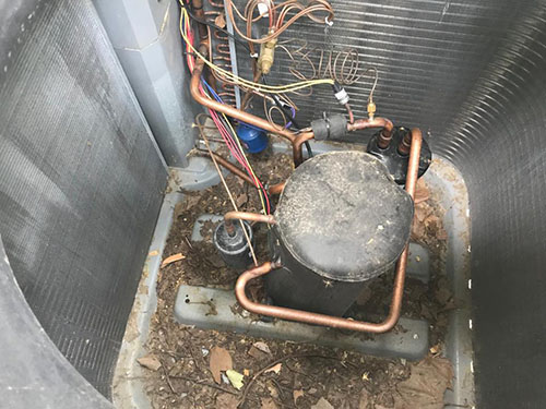 Air conditioning maintenance before photo